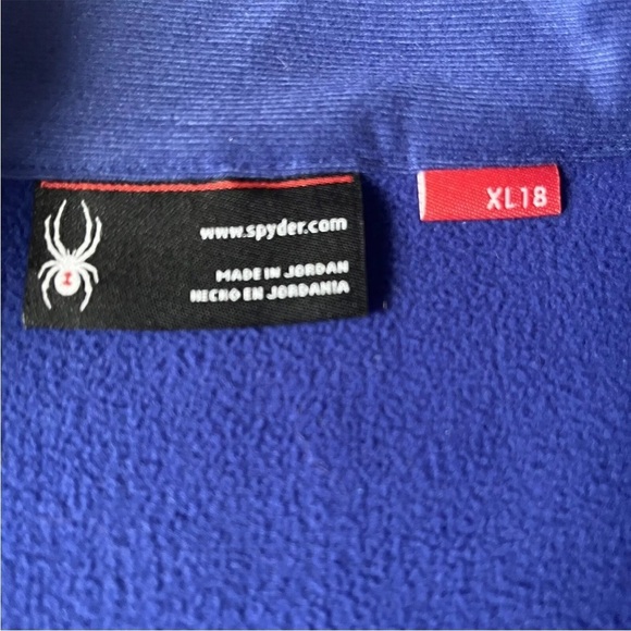Spyder Full Zip Jacket Purple Size XL 18  Youth Waffle Knit Mock Neck *K29 - Picture 3 of 3